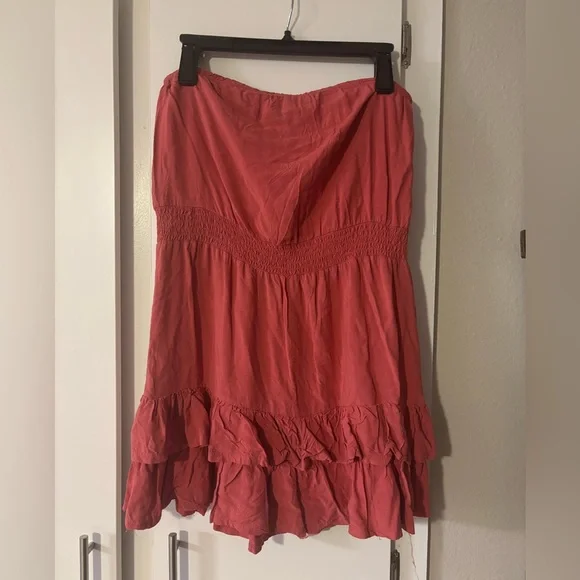 burnt orange tube dress Burnt Clay Sari Tube Maxi Dress